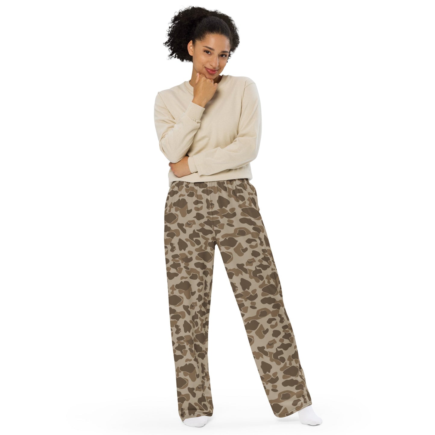 American Frog Skin Sandbeach CAMO unisex wide-leg pants - Wide-leg Pants