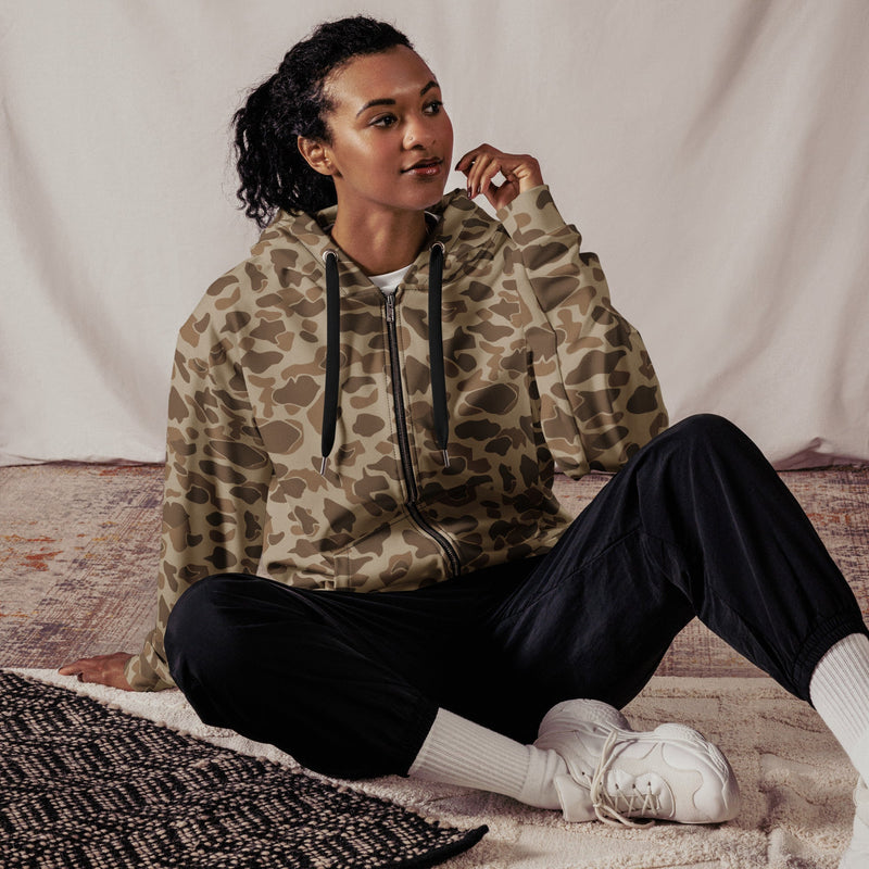 American Frog Skin Sandbeach CAMO Unisex Zip Hoodie