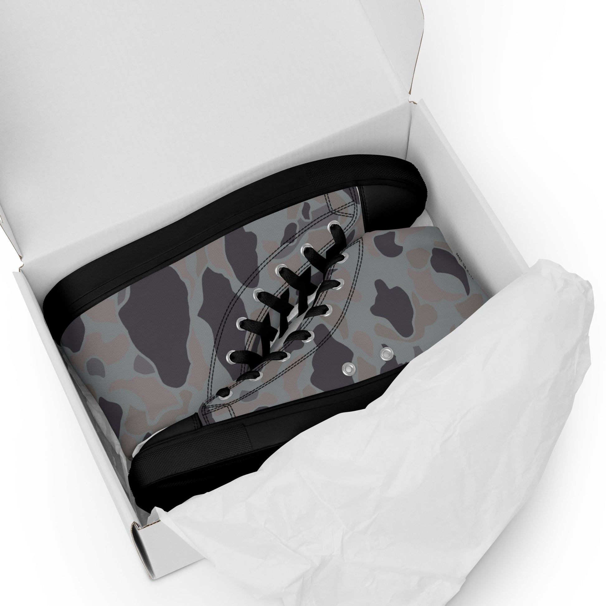 American Frog Skin Snow Shadow CAMO Mens High-Top Canvas Shoes