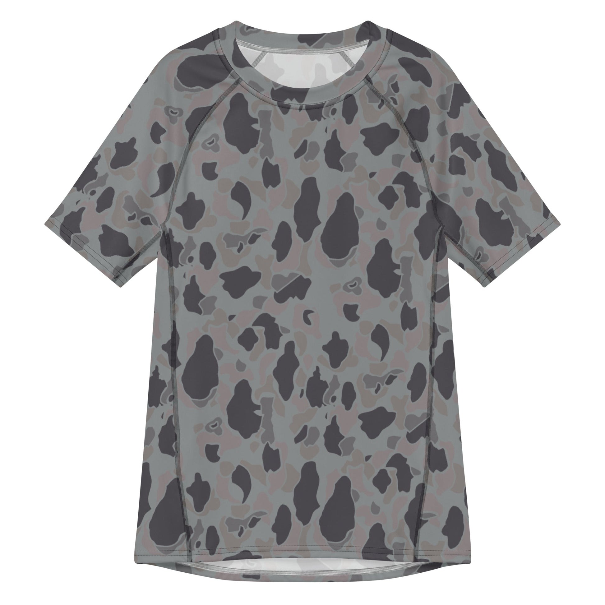 American Frog Skin Snow Shadow CAMO Mens Short-Sleeve Rash Guard - 2XS