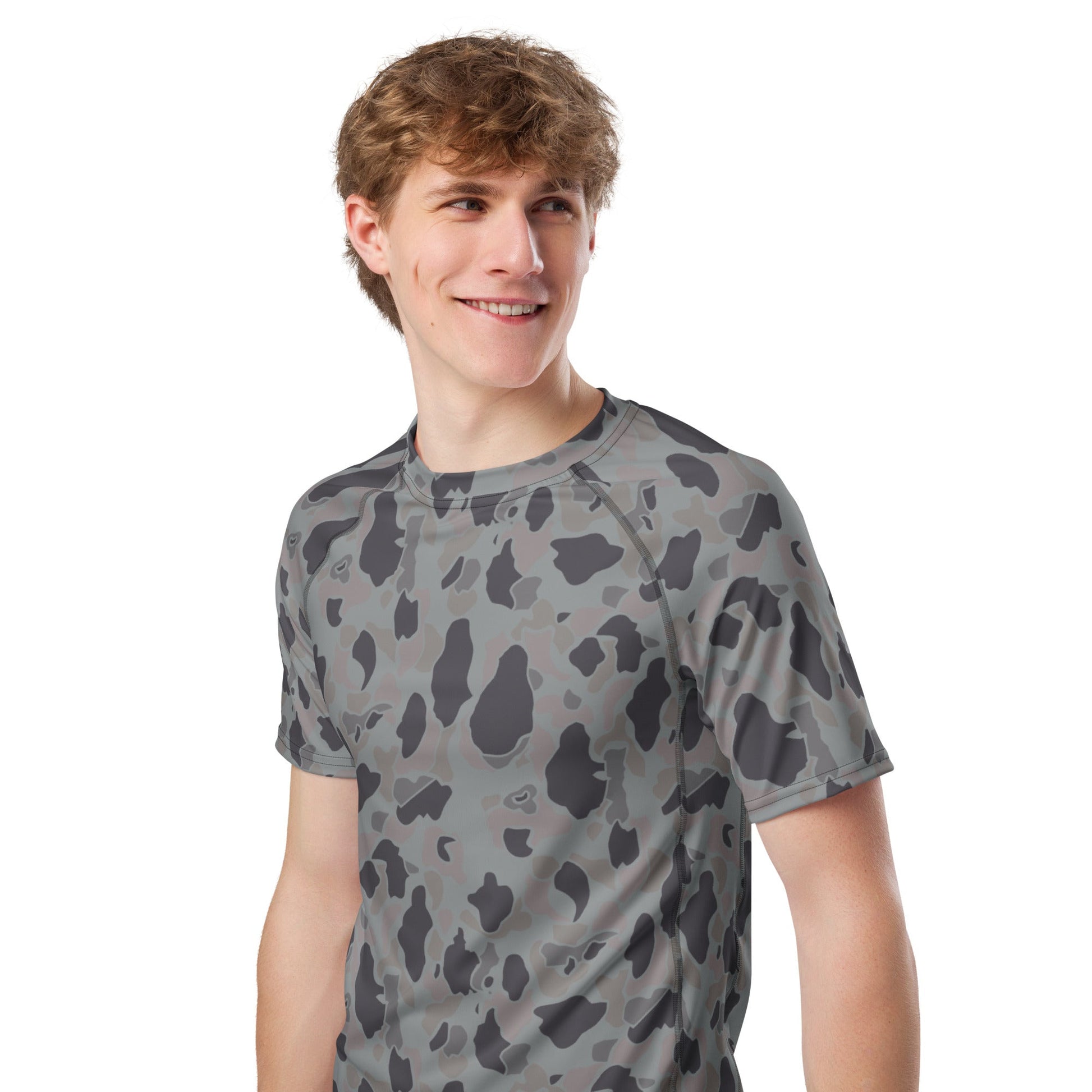 American Frog Skin Snow Shadow CAMO Mens Short-Sleeve Rash Guard