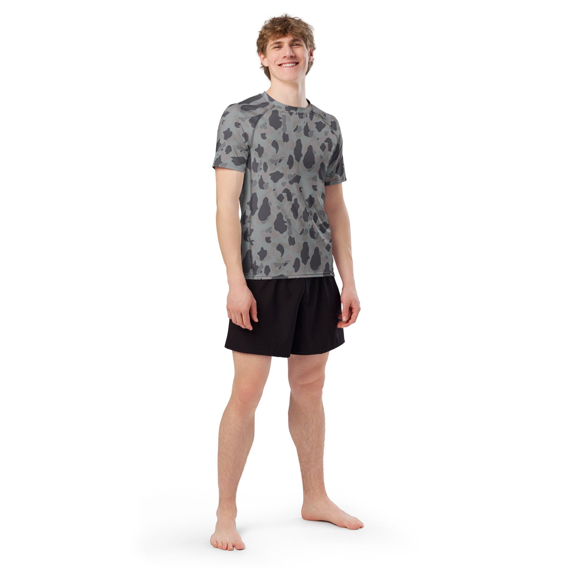 American Frog Skin Snow Shadow CAMO Mens Short-Sleeve Rash Guard