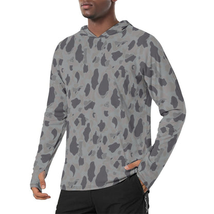 American Frog Skin Snow Shadow CAMO Mens Sunscreen Sports Hoodie With Thumb Holes