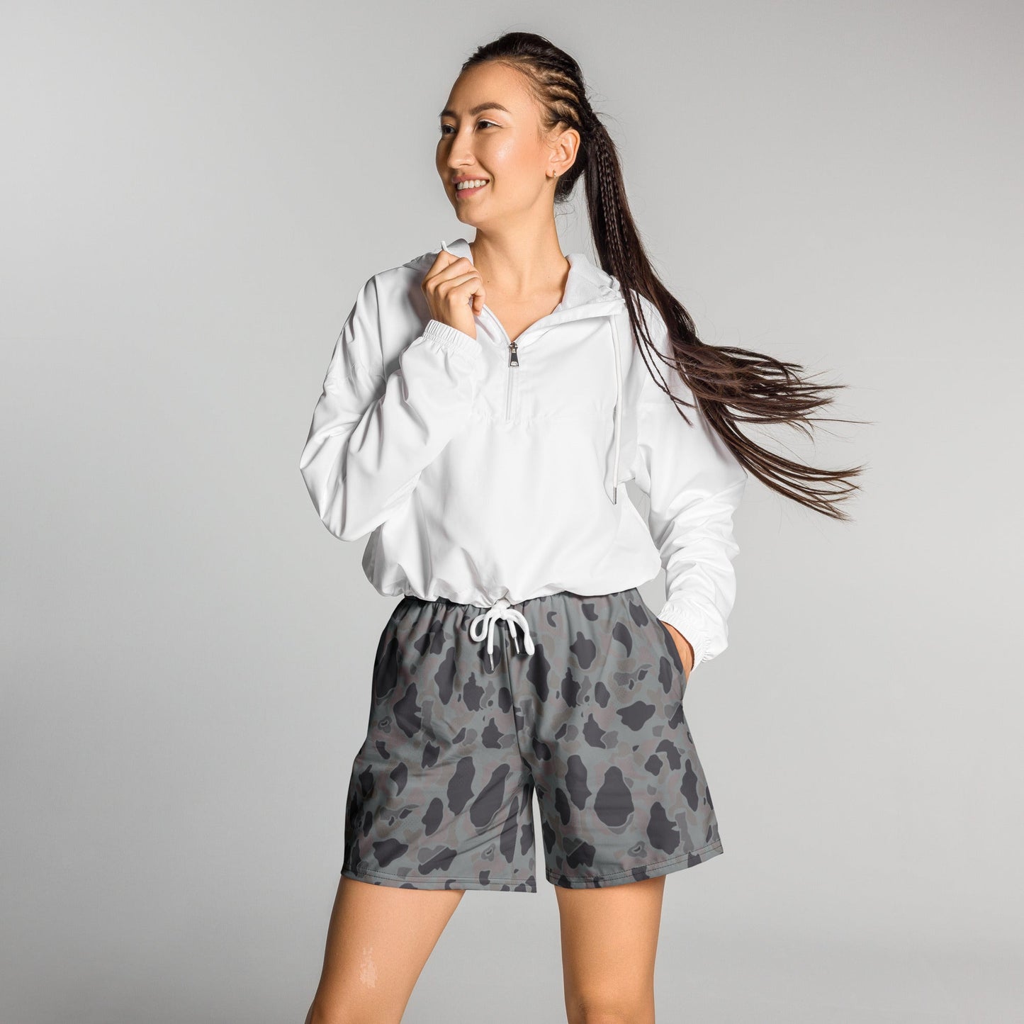 American Frog Skin Snow Shadow CAMO Unisex Athletic Long Shorts