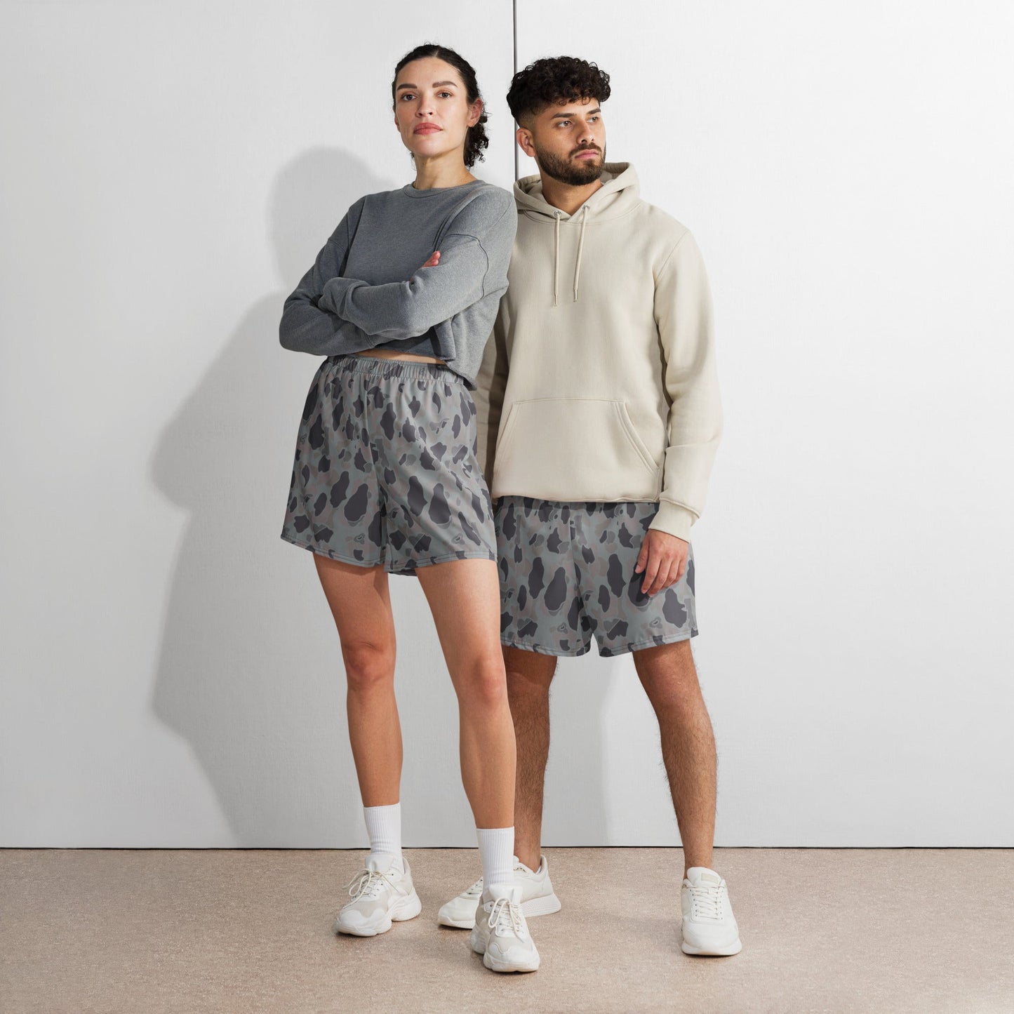 American Frog Skin Snow Shadow CAMO Unisex Athletic Long Shorts