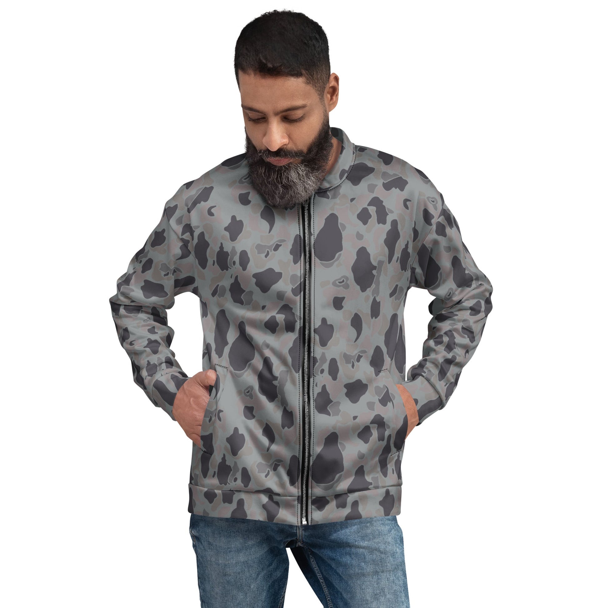 American Frog Skin Snow Shadow CAMO Unisex Bomber Jacket - XS - Jackets