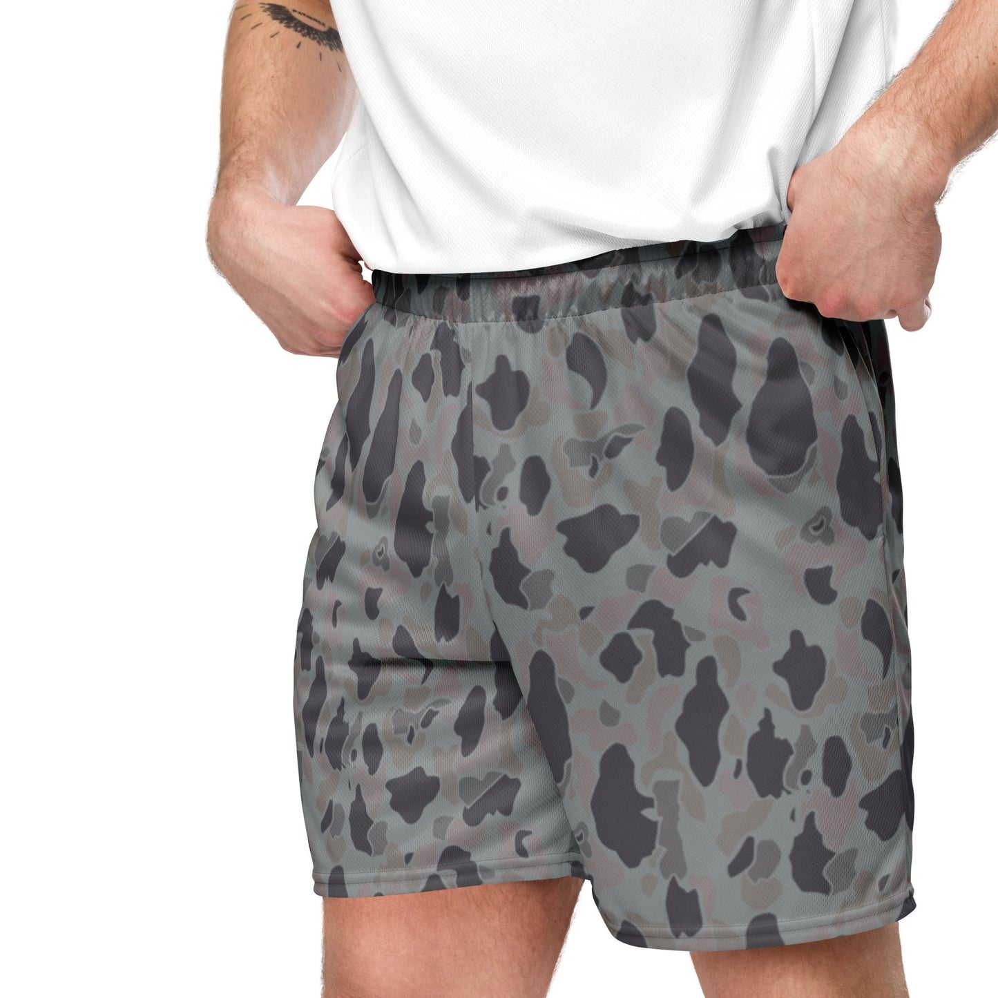 American Frog Skin Snow Shadow CAMO Unisex Mesh Shorts