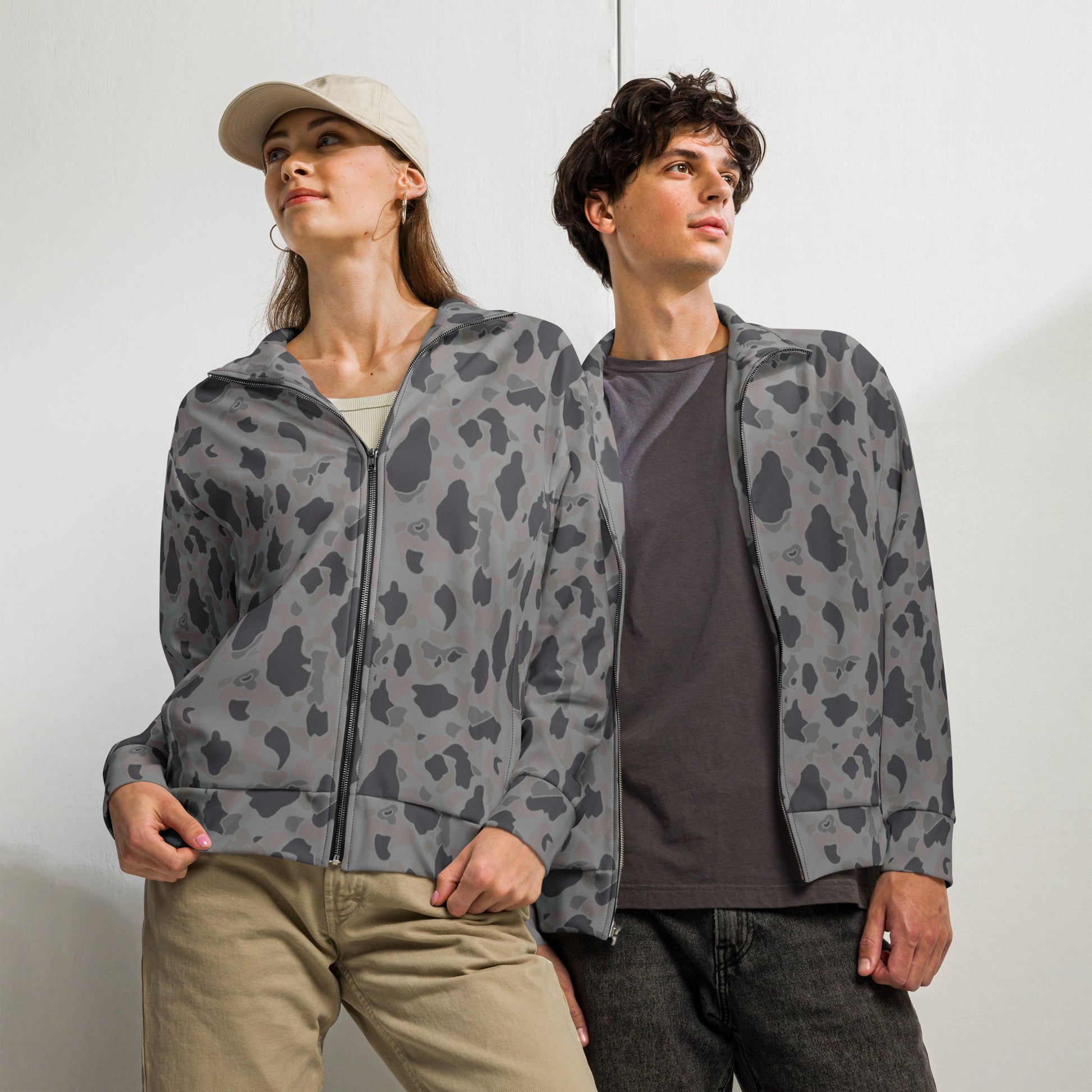 American Frog Skin Snow Shadow CAMO Unisex Track Jacket - 2XS