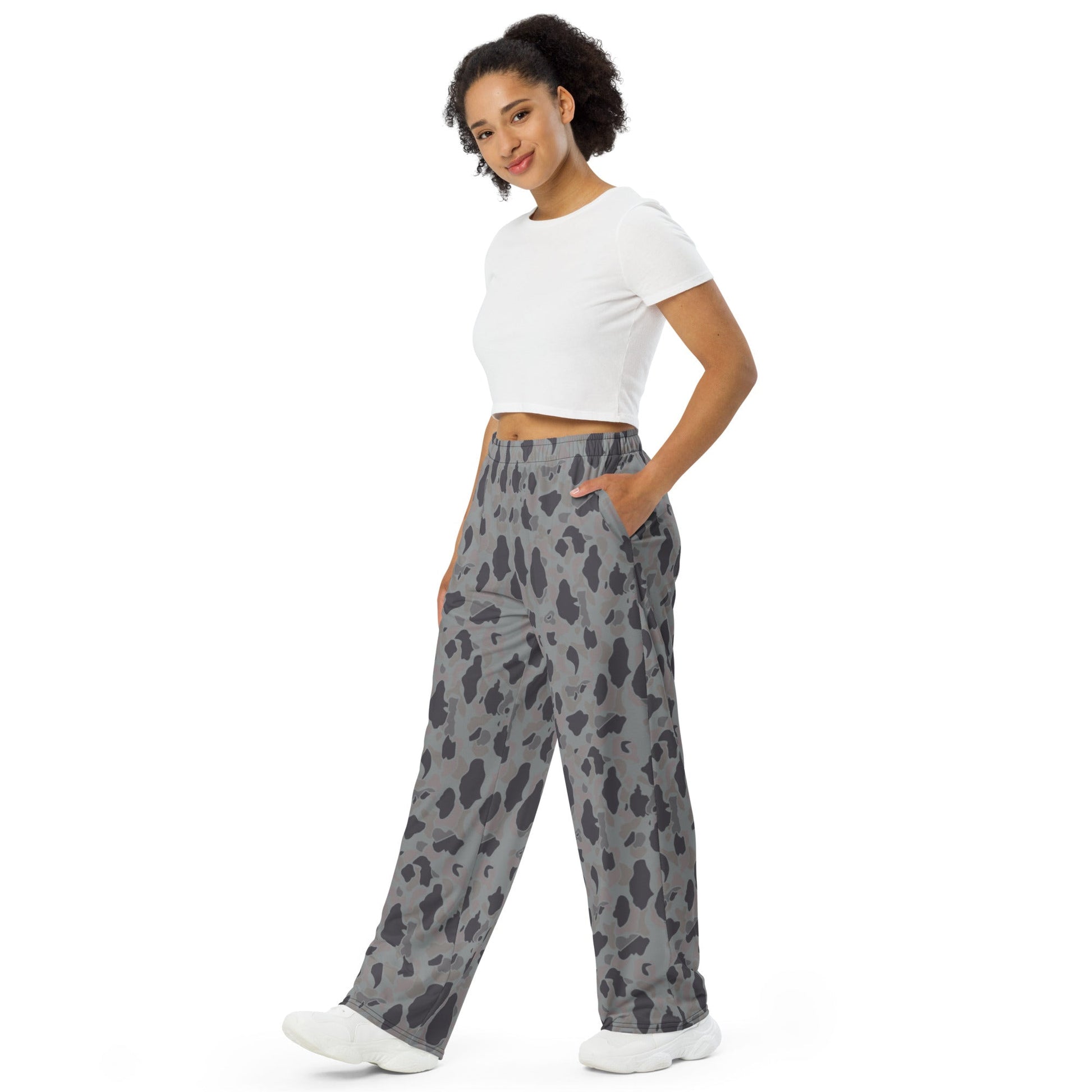 American Frog Skin Snow Shadow CAMO Unisex Wide-Leg Leisure Pants