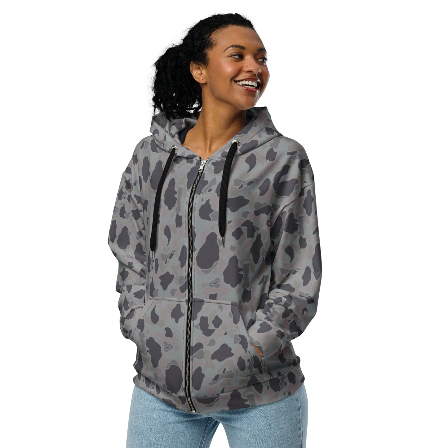 American Frog Skin Snow Shadow CAMO Unisex zip hoodie - Zip Hoodies