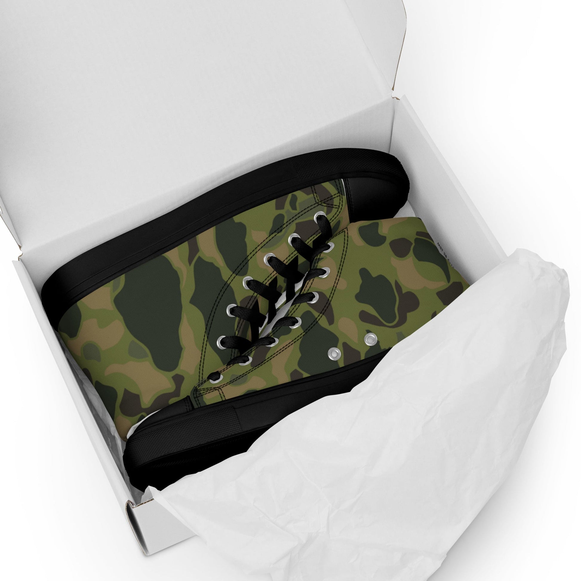 American Frog Skin Tropical CAMO Mens high top canvas shoes - High Top Canvas Shoes