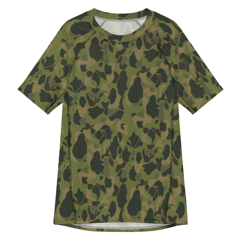 American Frog Skin Tropical CAMO Mens Short-Sleeve Rash Guard - 2XS