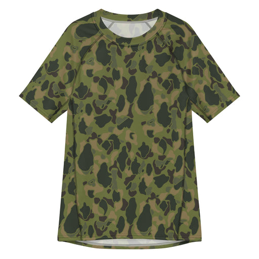 American Frog Skin Tropical CAMO Mens Short-Sleeve Rash Guard - 2XS