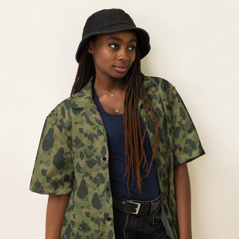American Frog Skin Tropical CAMO Unisex Short-Sleeve Button Shirt