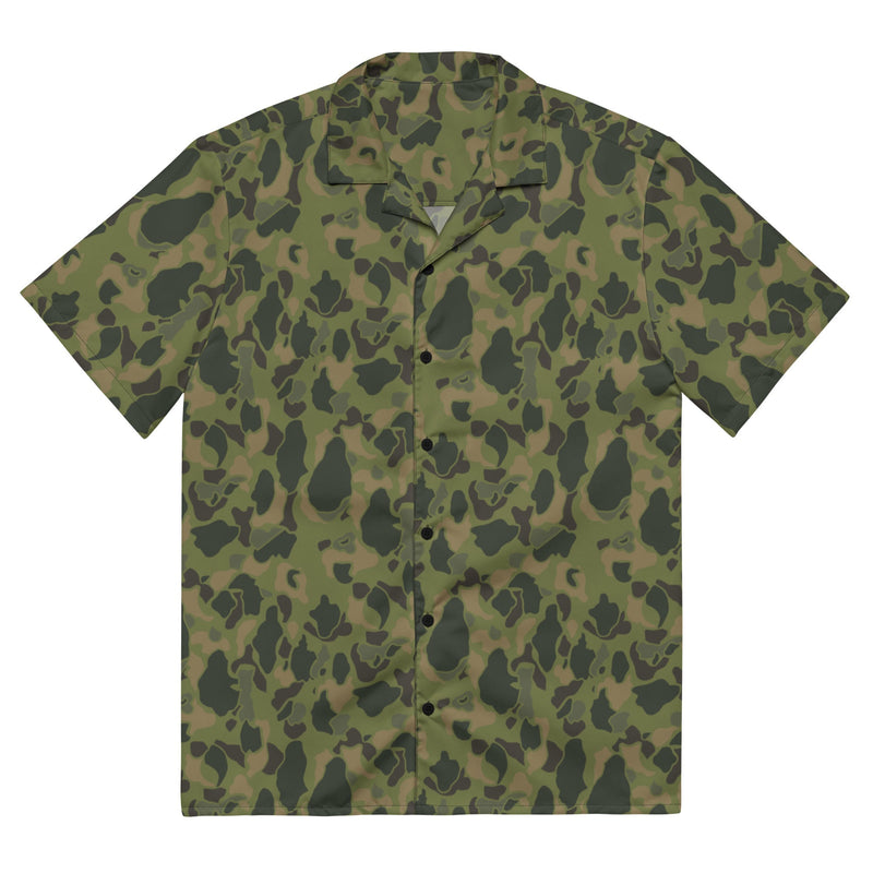 American Frog Skin Tropical CAMO Unisex Short-Sleeve Button Shirt - 2XS