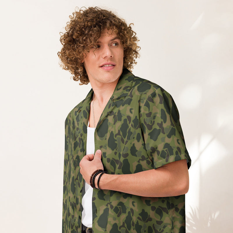American Frog Skin Tropical CAMO Unisex Short-Sleeve Button Shirt