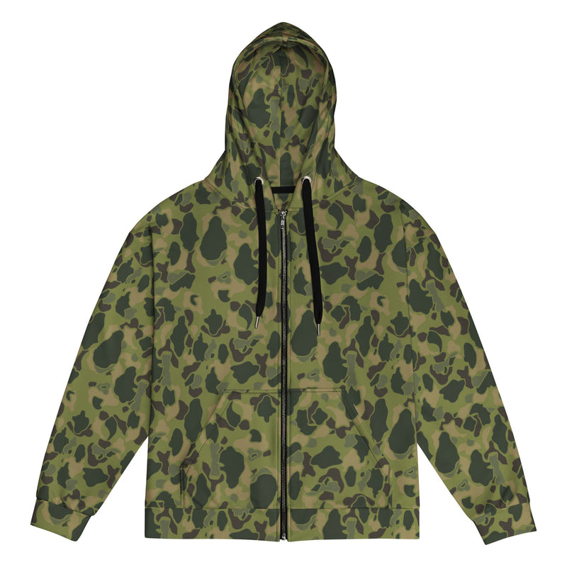 American Frog Skin Tropical CAMO Unisex Zip Hoodie - 2XS