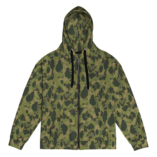 American Frog Skin Tropical CAMO Unisex Zip Hoodie - 2XS