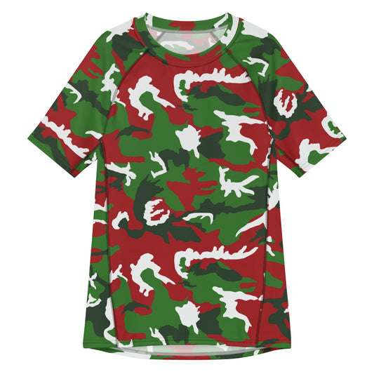 American M81 Christmas CAMO Mens Short-Sleeve Rash Guard - 2XS - Short-sleeve Guards