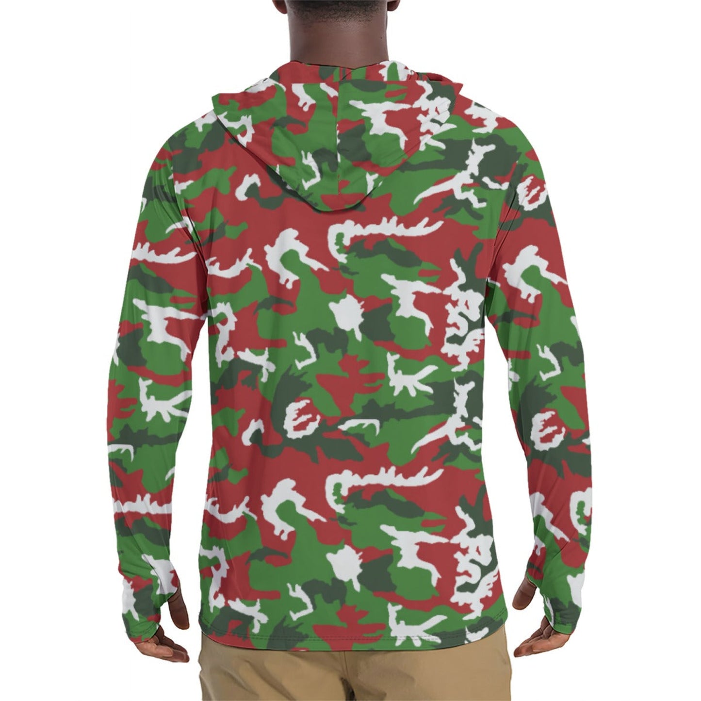 American M81 Christmas CAMO Mens Sunscreen Sports Hoodie With Thumb Holes - Hoodies