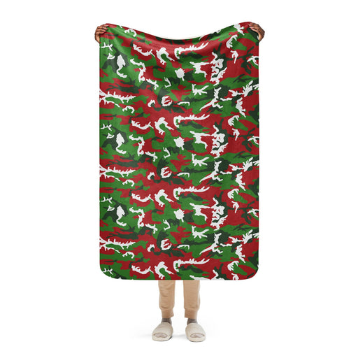 American M81 Christmas CAMO Sherpa Blanket - 37″×57″