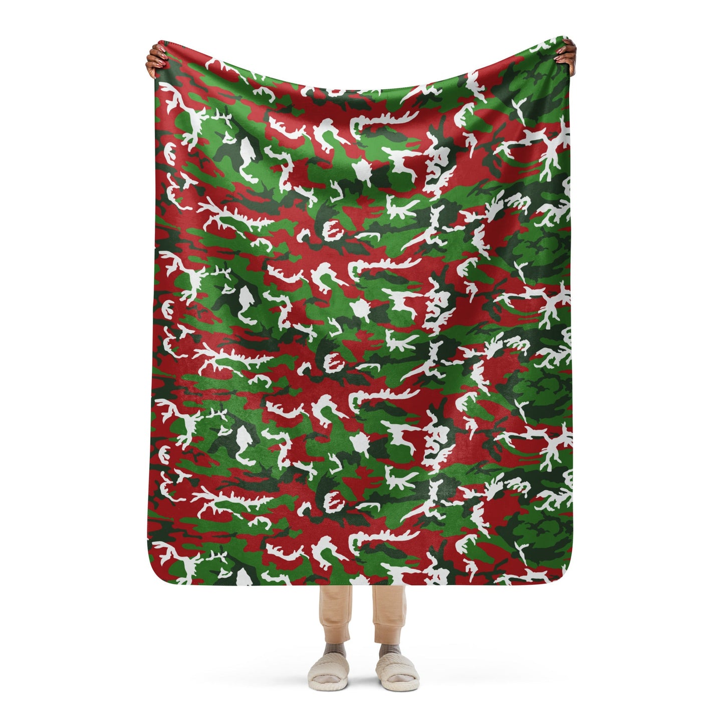 American M81 Christmas CAMO Sherpa blanket - 50″×60″ - Blankets