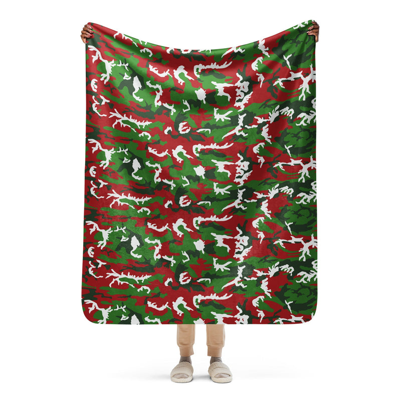 American M81 Christmas CAMO Sherpa Blanket - 50″×60″