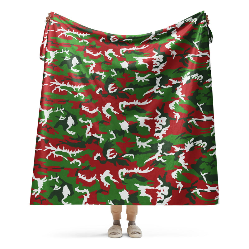 American M81 Christmas CAMO Sherpa Blanket - 60″×80″