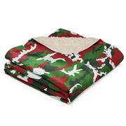 American M81 Christmas CAMO Sherpa Blanket