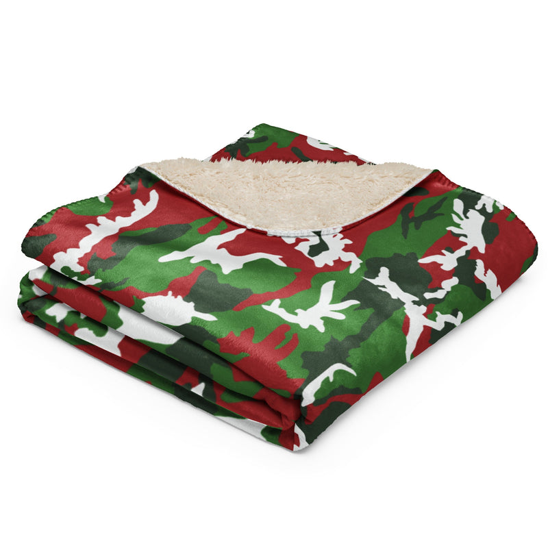 American M81 Christmas CAMO Sherpa Blanket