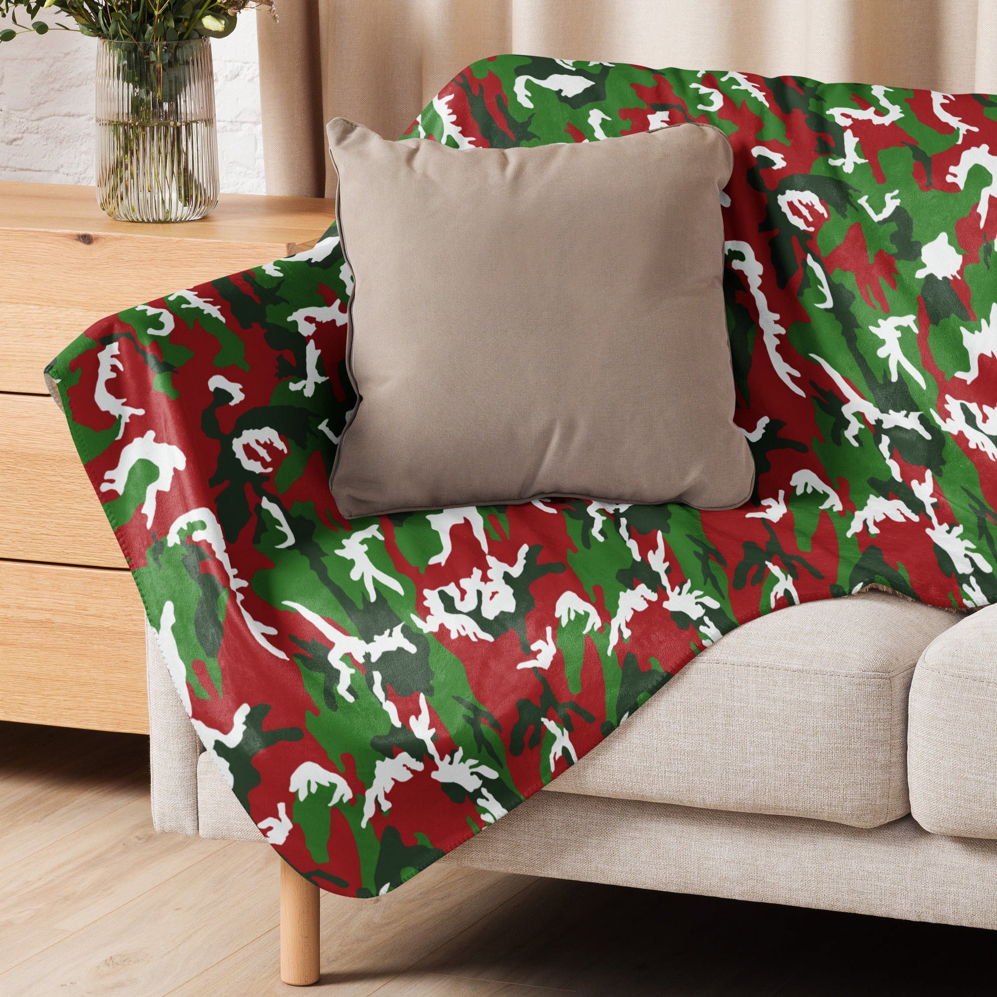American M81 Christmas CAMO Sherpa blanket - Blankets