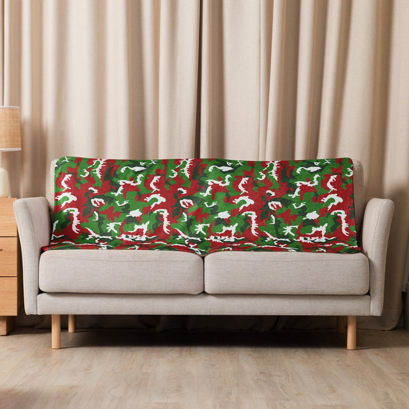 American M81 Christmas CAMO Sherpa Blanket