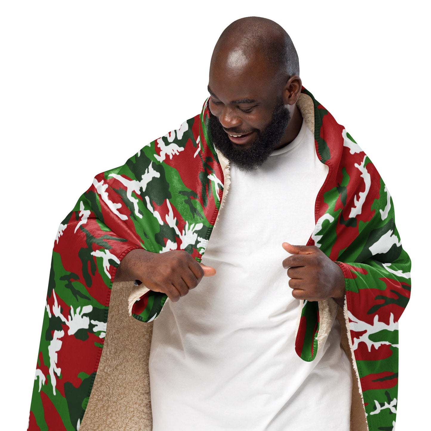 American M81 Christmas CAMO Sherpa blanket - Blankets