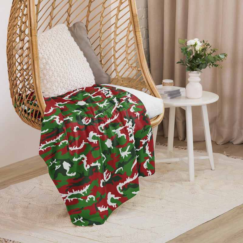 American M81 Christmas CAMO Sherpa Blanket