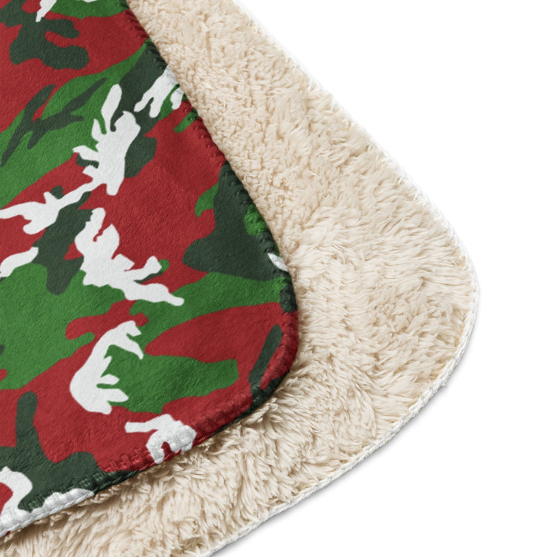 American M81 Christmas CAMO Sherpa Blanket