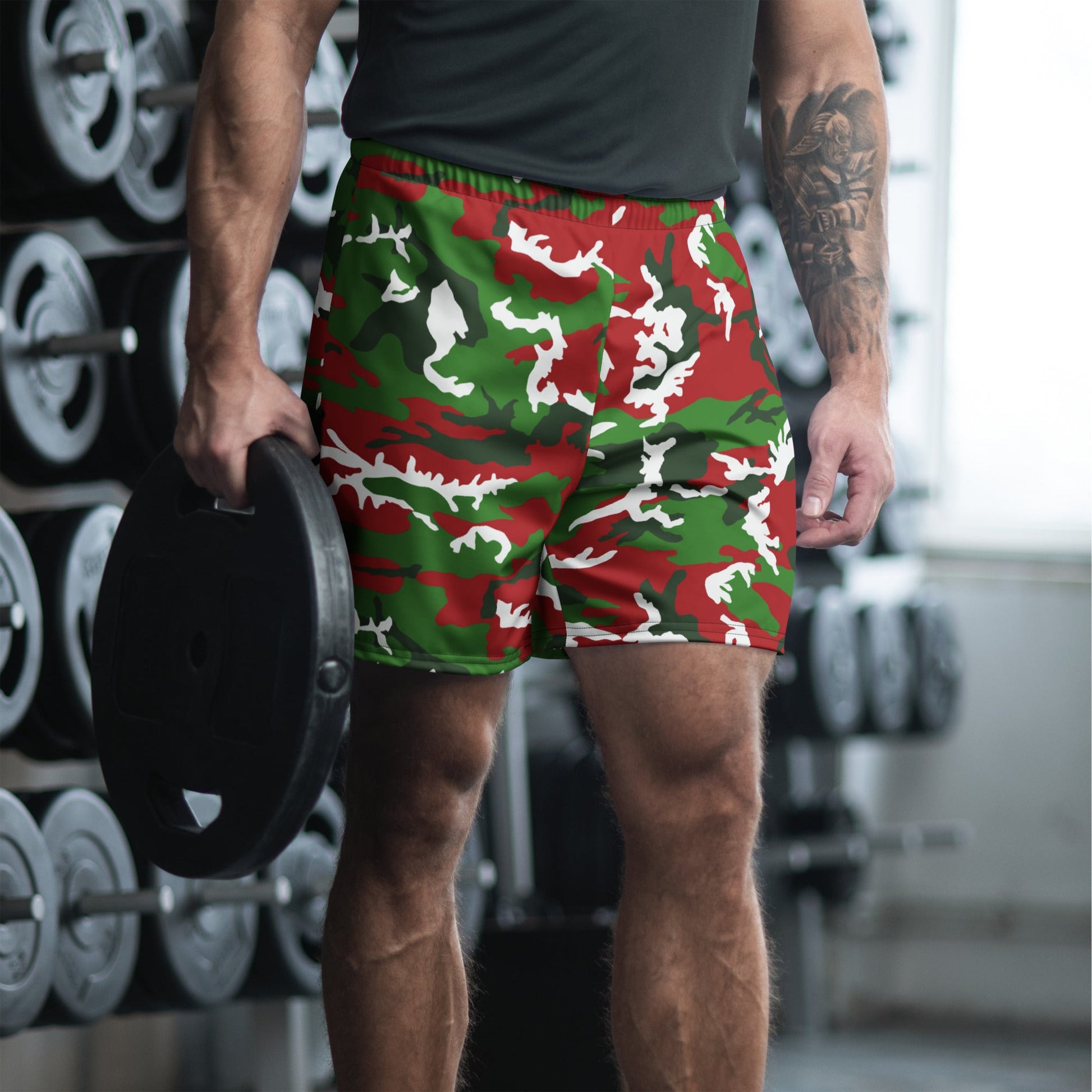 American M81 Christmas CAMO Unisex Athletic Long Shorts - 2XS