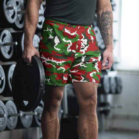 American M81 Christmas CAMO Unisex Athletic Long Shorts - 2XS