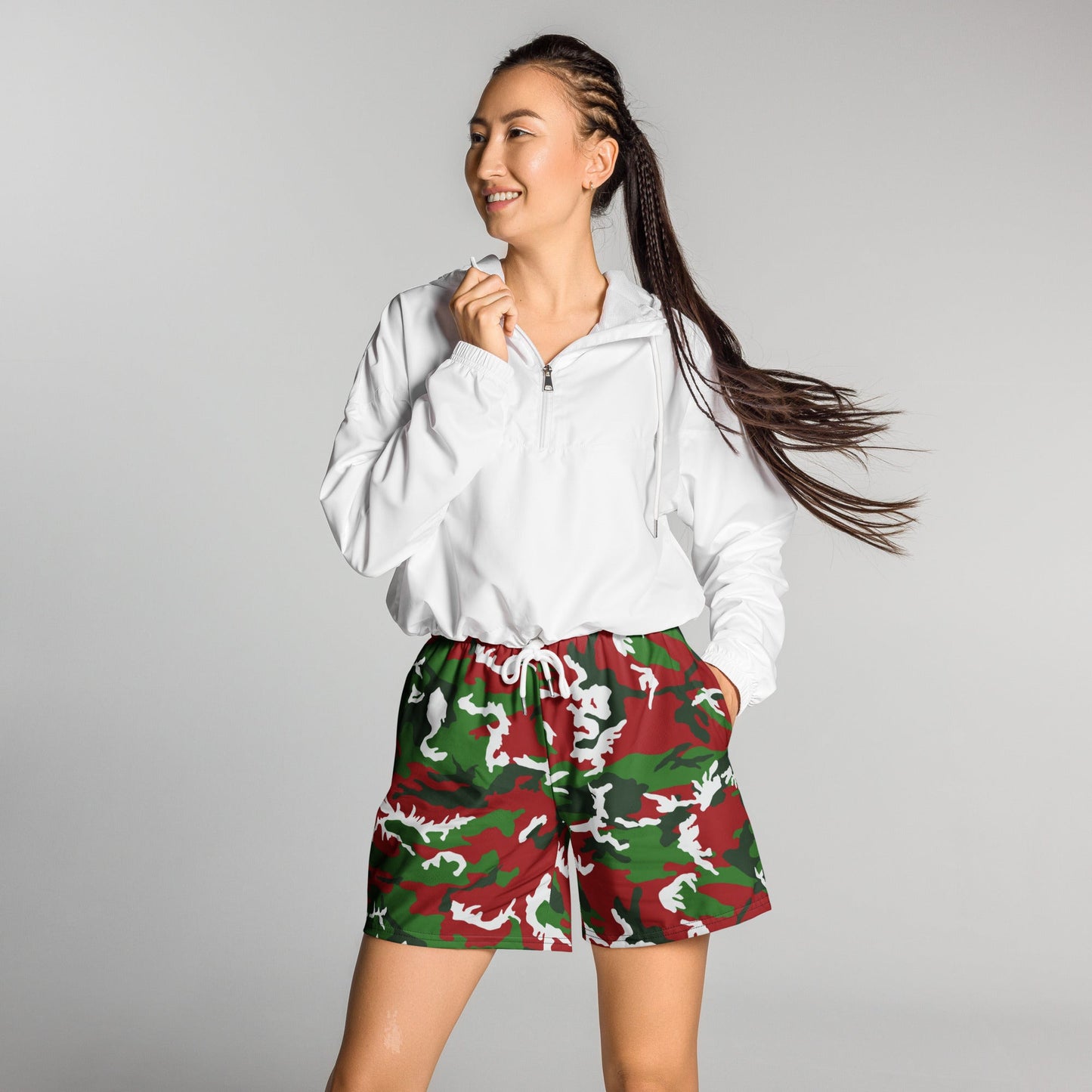 American M81 Christmas CAMO Unisex Athletic Long Shorts
