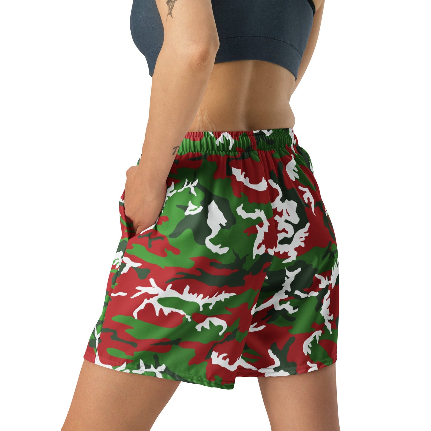 American M81 Christmas CAMO Unisex Athletic Long Shorts