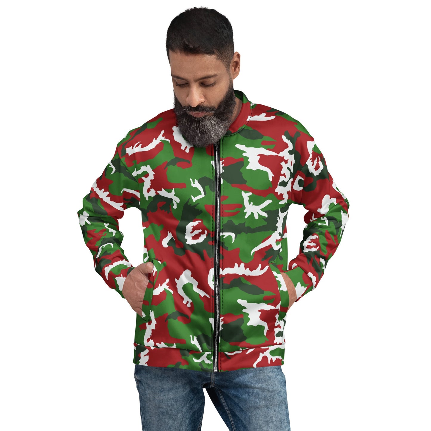 American M81 Christmas CAMO Unisex Bomber Jacket - XS