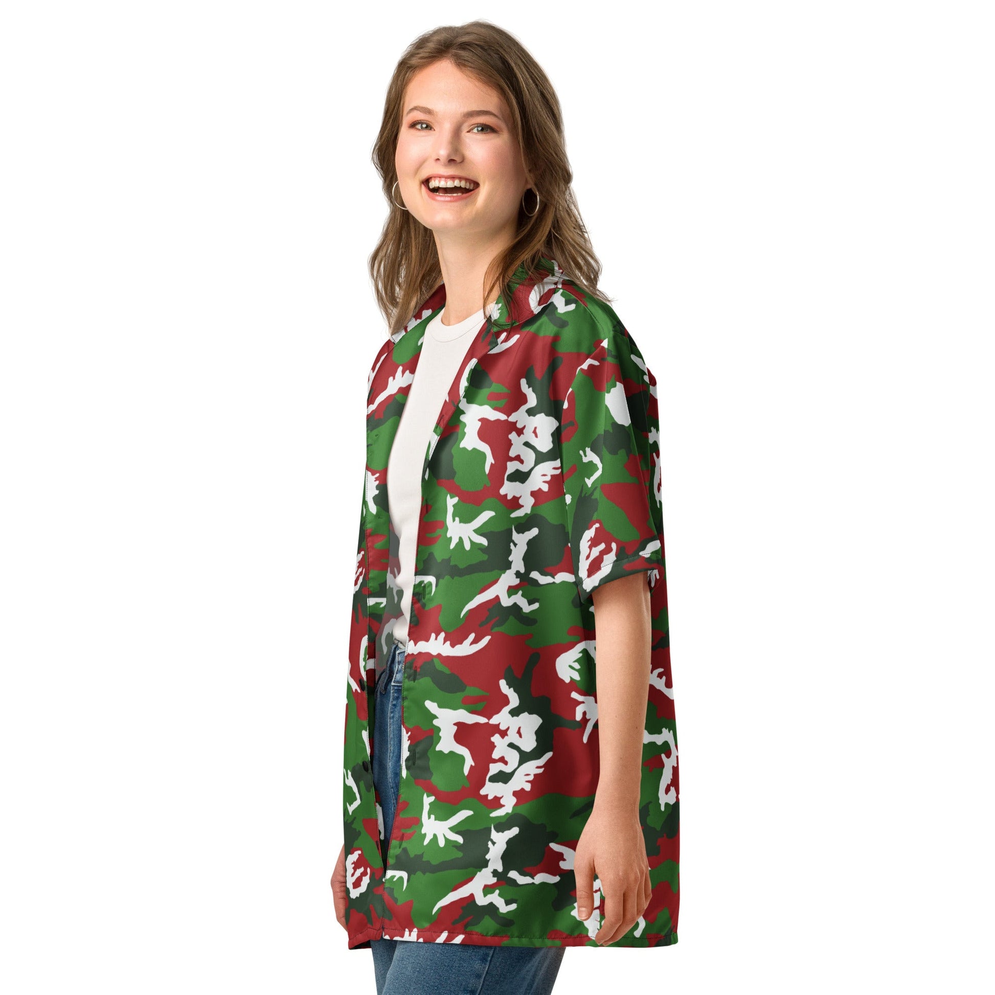American M81 Christmas CAMO Unisex button shirt - Button Shirts