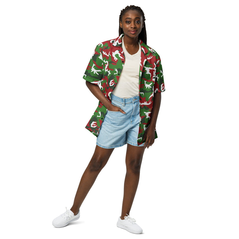 Classic M81 Christmas CAMO Unisex Short-Sleeve Button Shirt - Button-Up