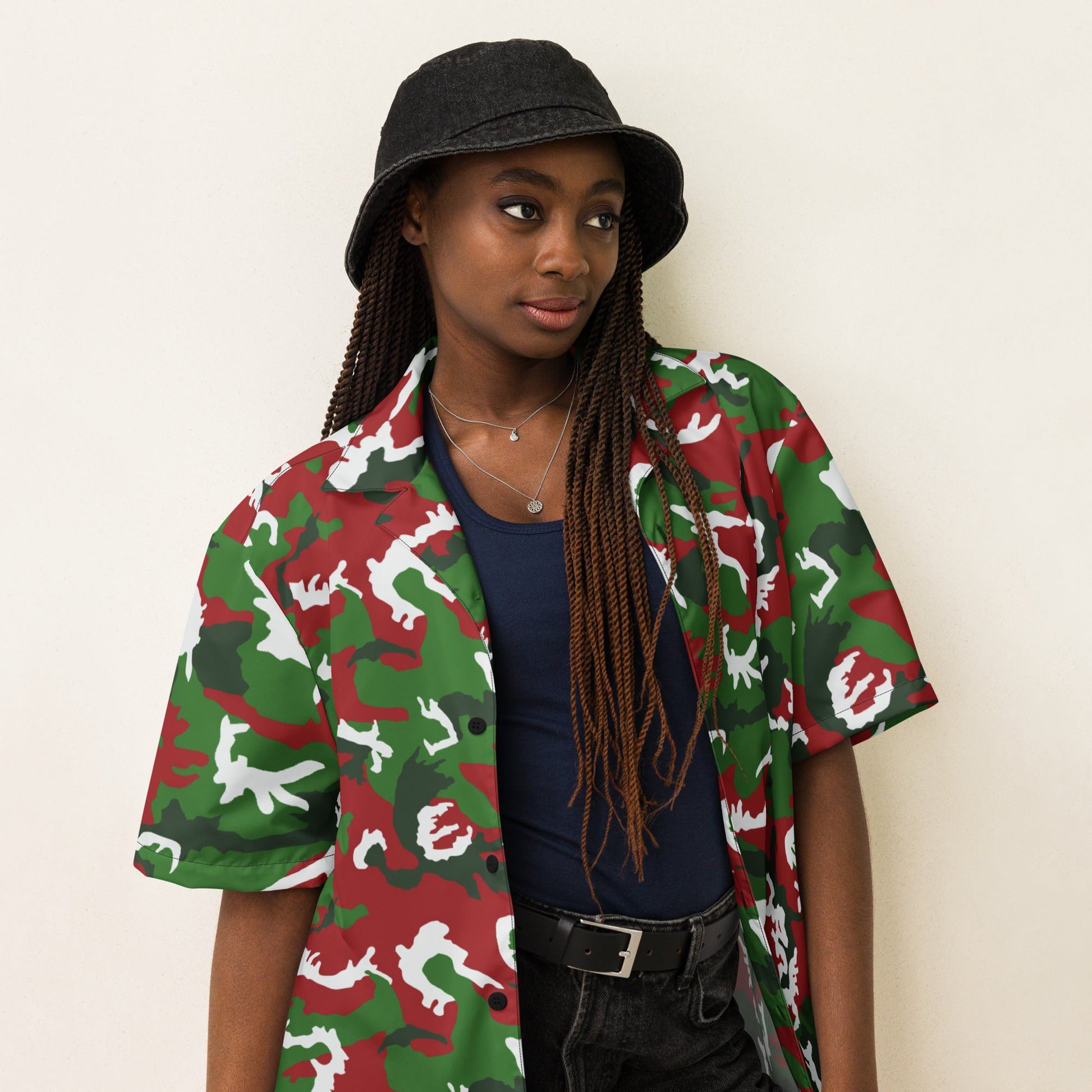 American M81 Christmas CAMO Unisex button shirt - Button Shirts