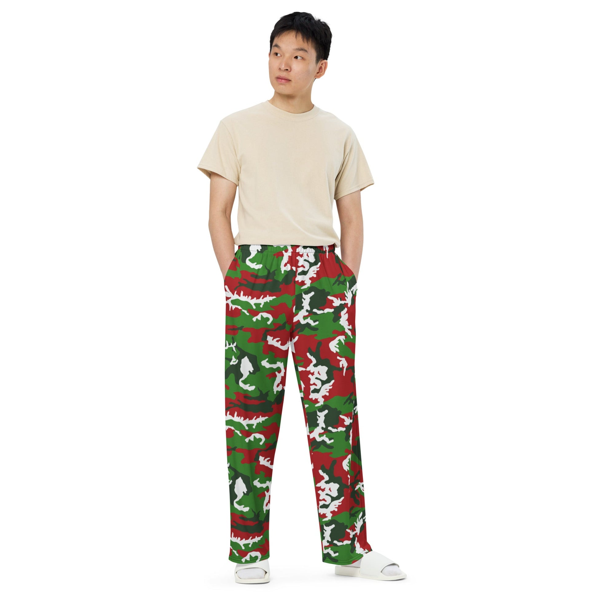 American M81 Christmas CAMO unisex wide-leg pants - Wide-leg Pants