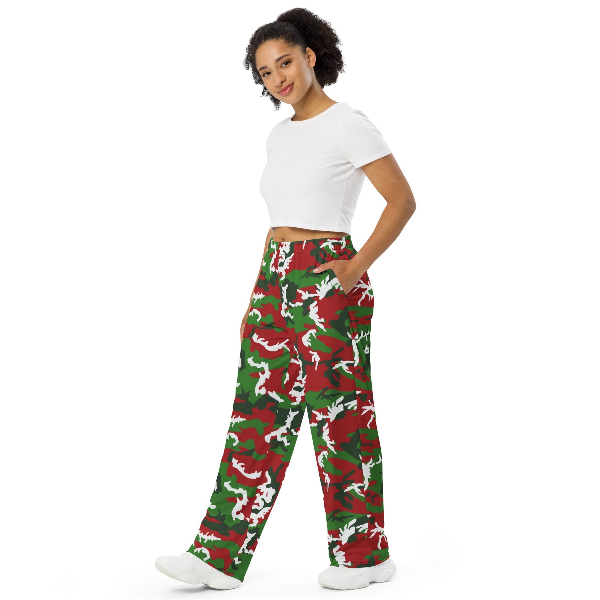 American M81 Christmas CAMO unisex wide-leg pants - Wide-leg Pants