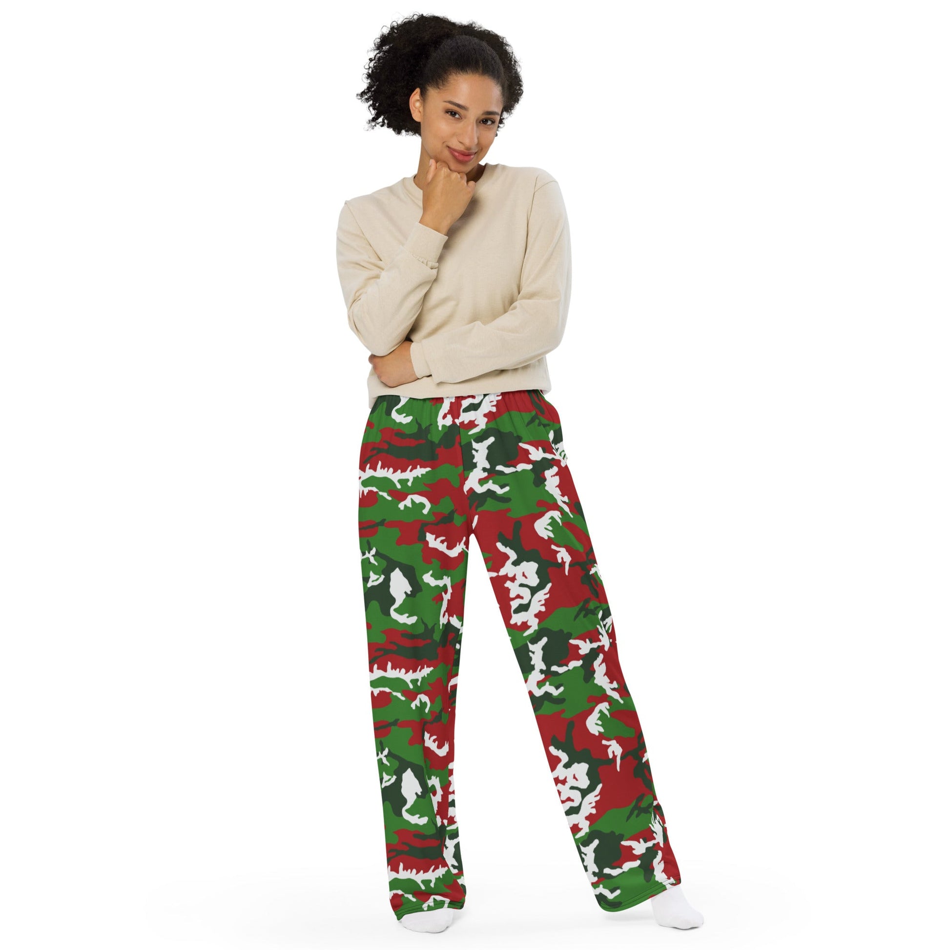 American M81 Christmas CAMO unisex wide-leg pants - Wide-leg Pants