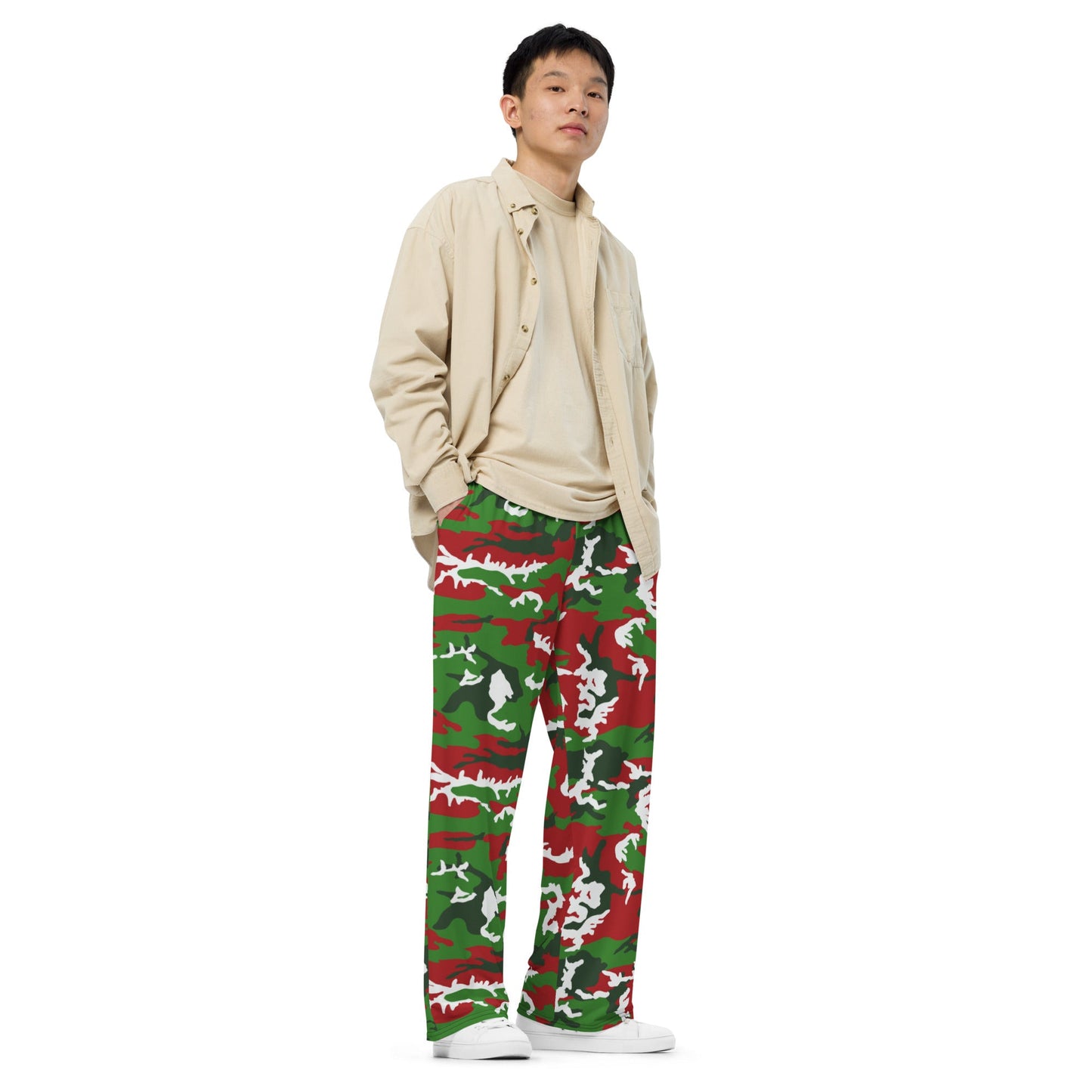 American M81 Christmas CAMO unisex wide-leg pants - Wide-leg Pants