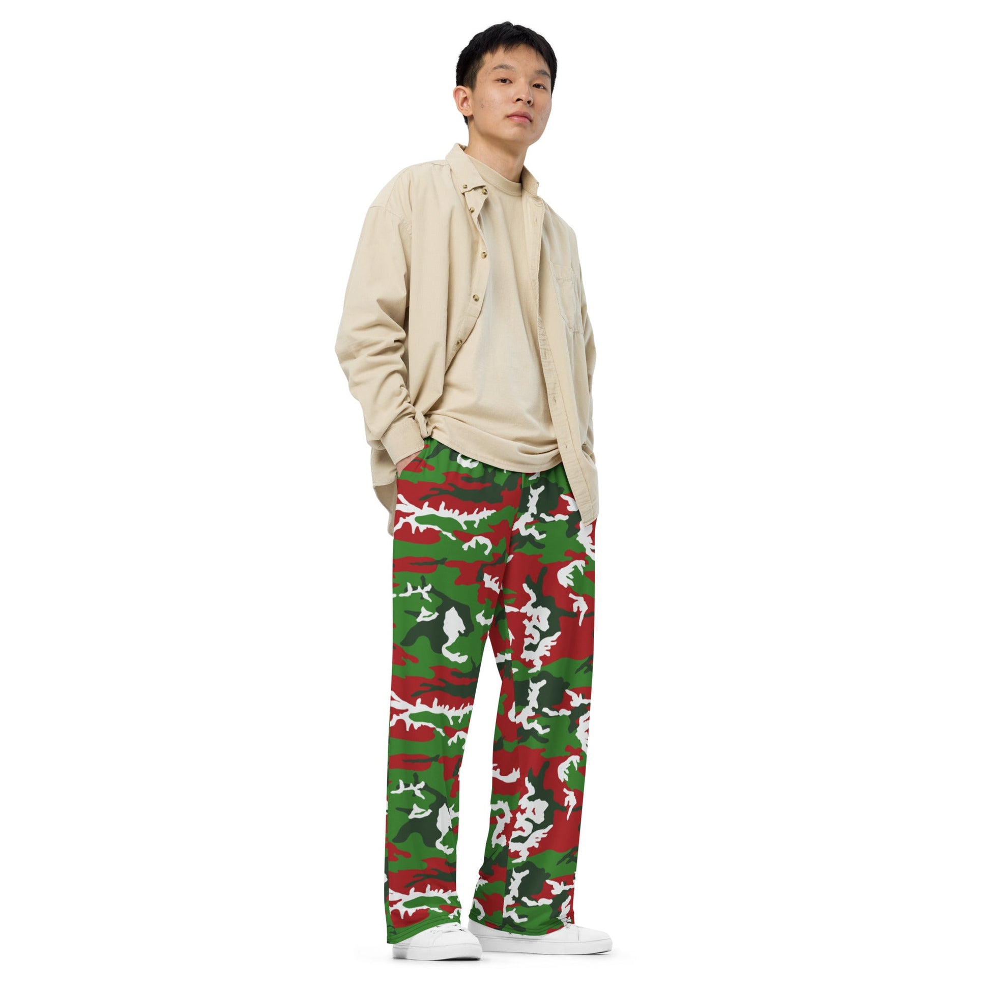 American M81 Christmas CAMO unisex wide-leg pants - Wide-leg Pants