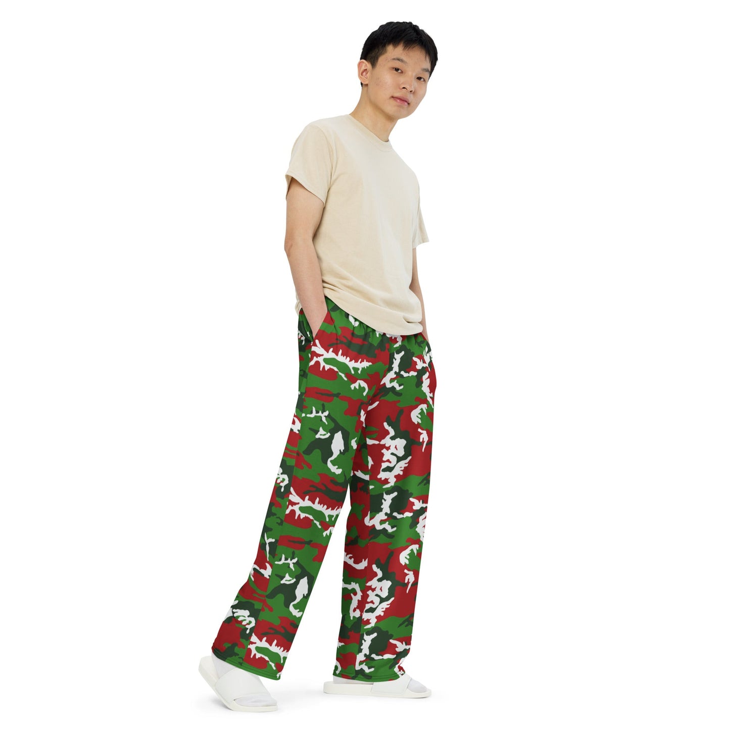 American M81 Christmas CAMO unisex wide-leg pants - Wide-leg Pants