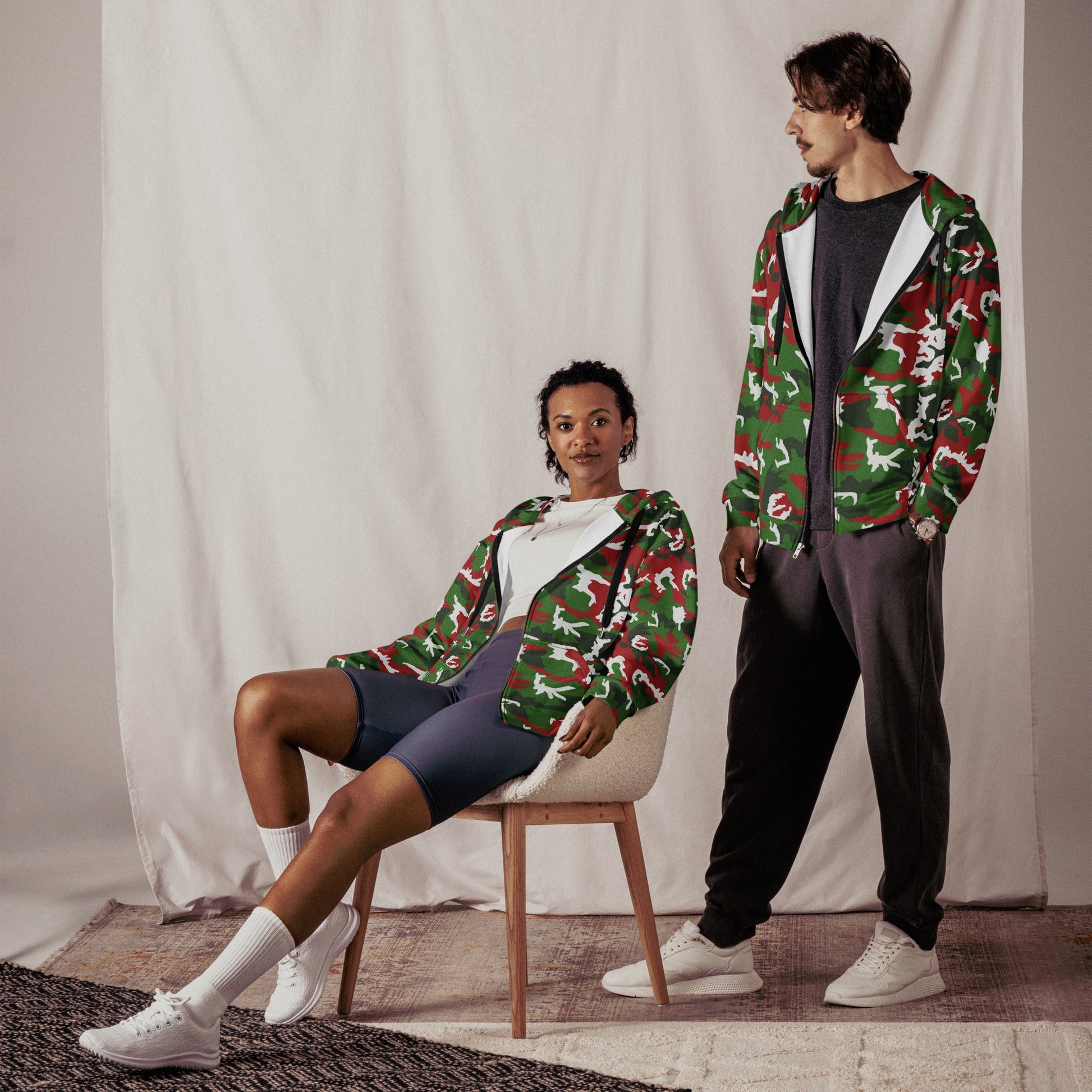 American M81 Christmas CAMO Unisex zip hoodie - Zip Hoodies